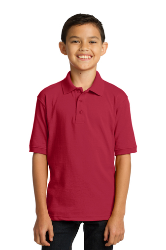 Port & Company® Youth 5.5-ounce, 50/50 Cotton Poly Core Blend Jersey Knit Polo Shirt